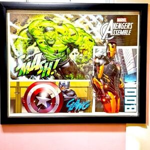Marvel Avengers Assemble 3D Framed Art Print Hulk Iron Man Captain America